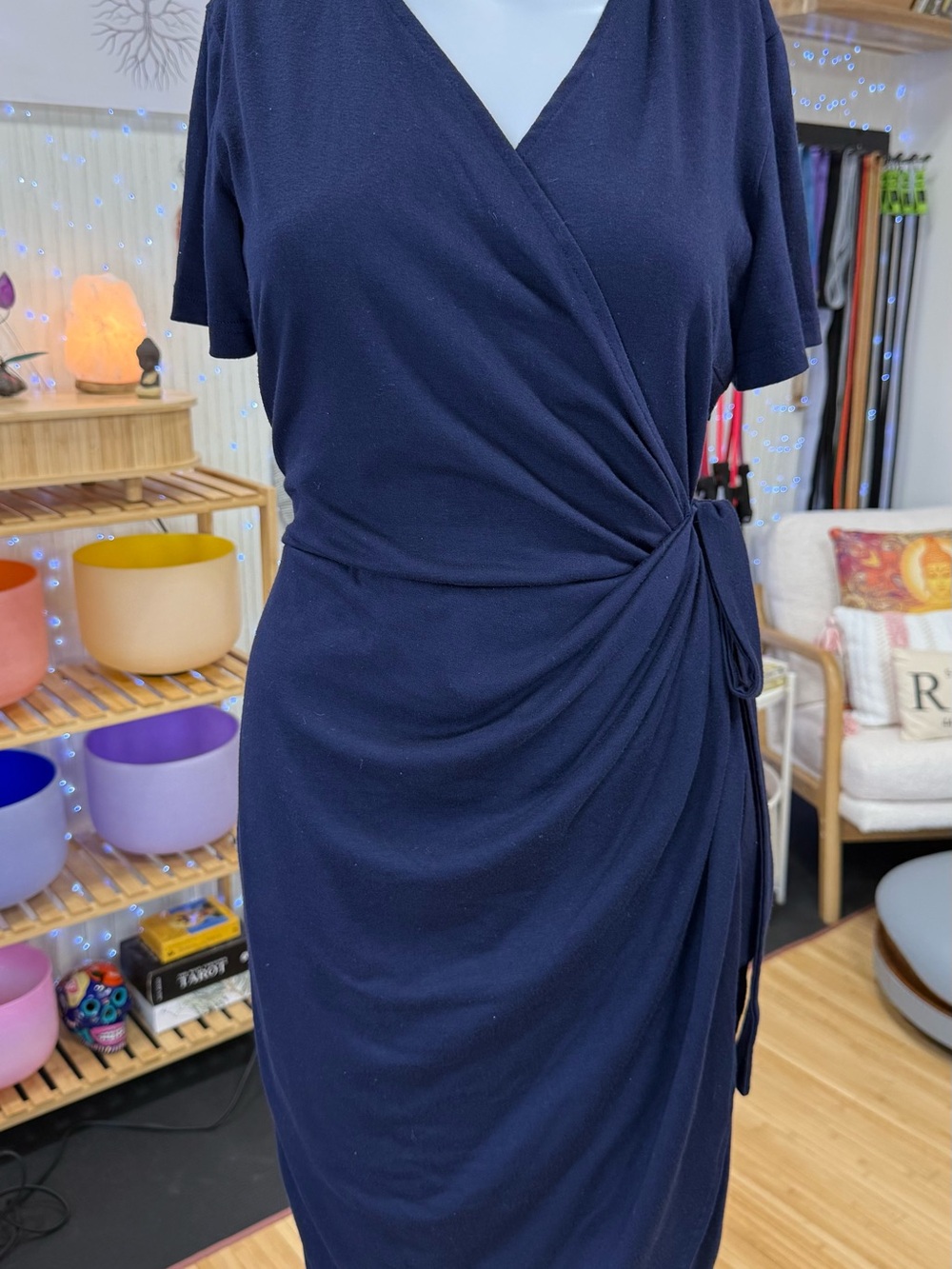 Navy Wrap-Style Women's Dress